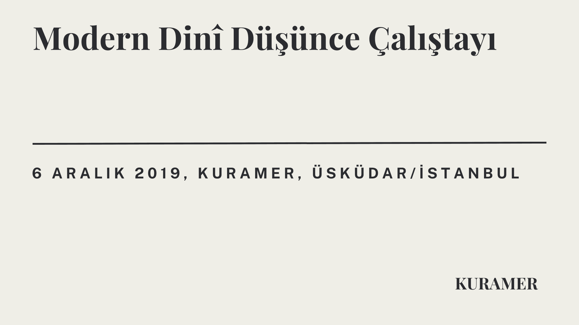 Modern Dini Düşünce Çalıştayı