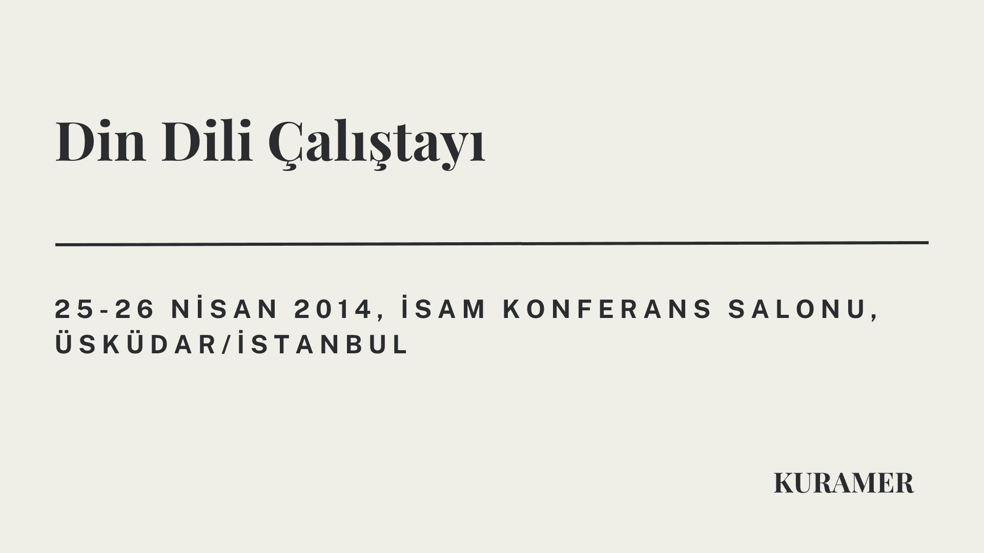 Din Dili Çalıştayı
