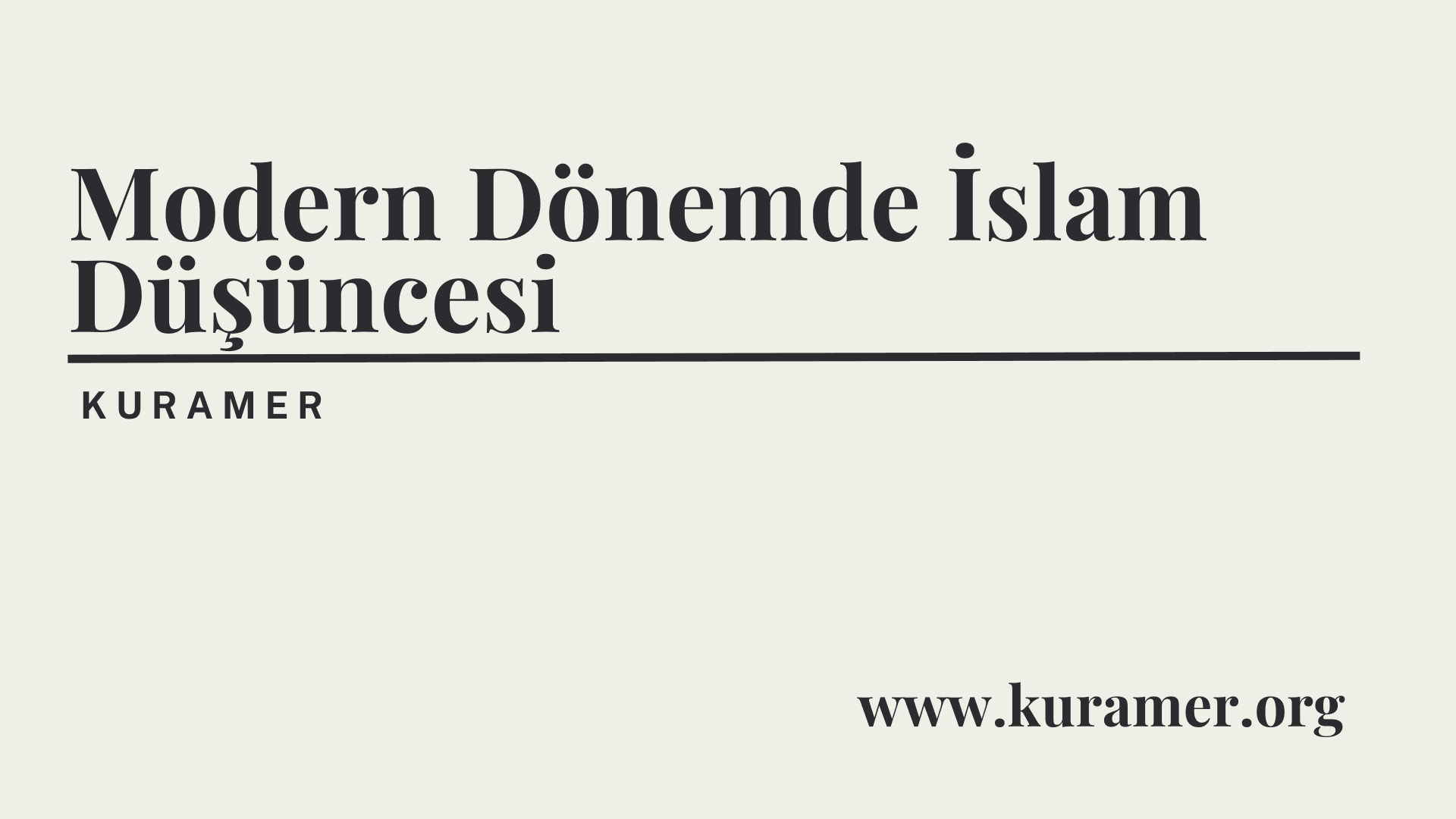 Modern Dönemde İslam Düşüncesi