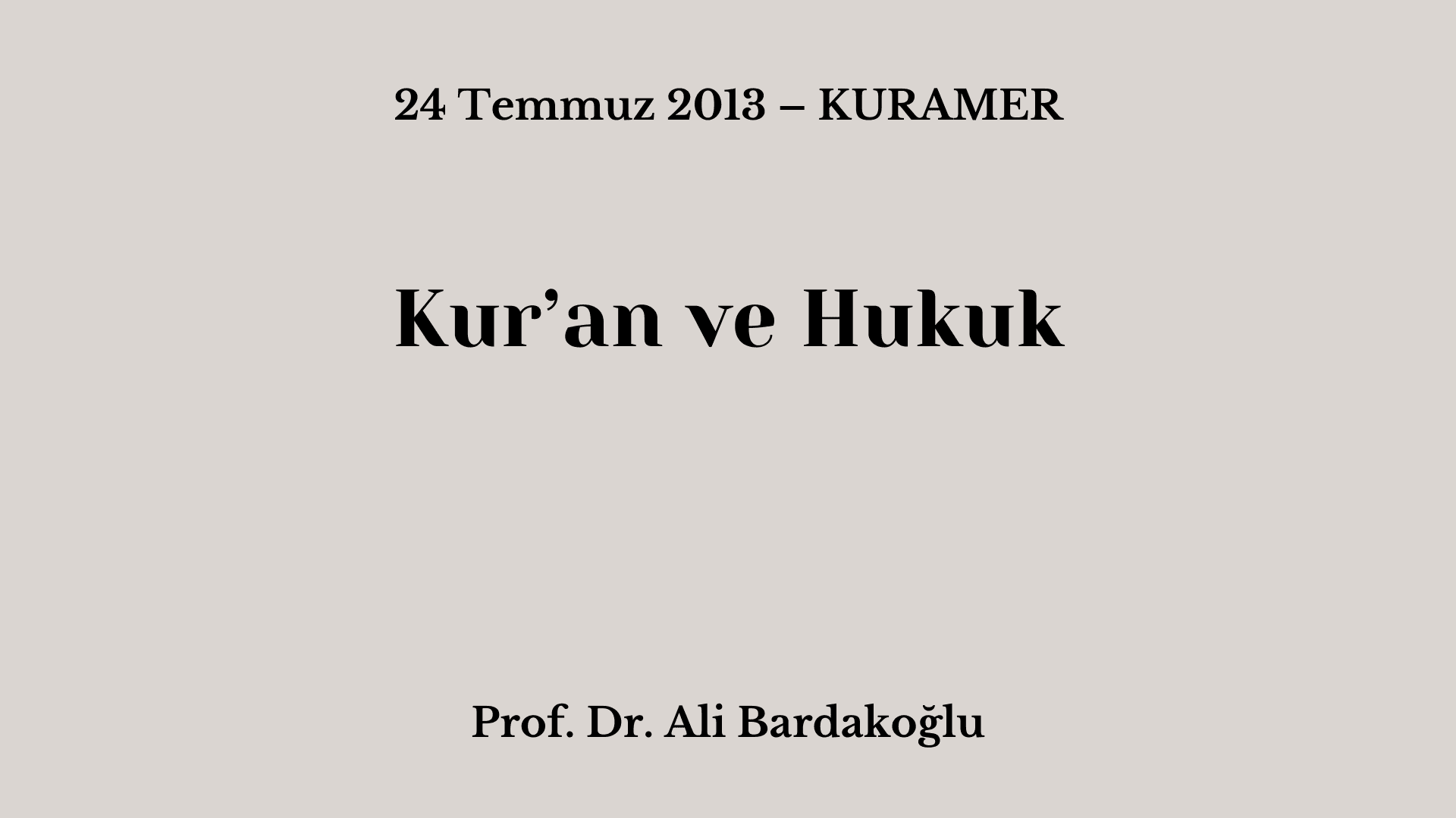 Kur’an ve Hukuk