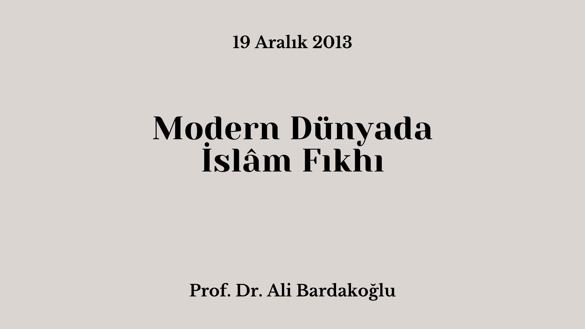 Modern Dünyada İslam Fıkhı