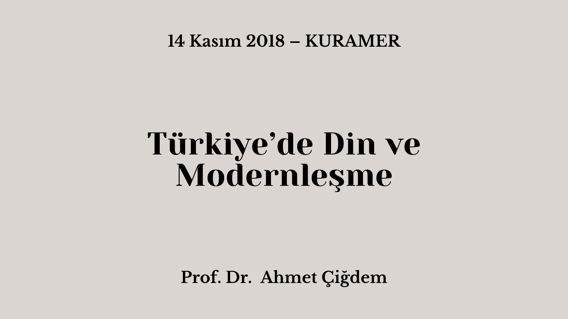 Türkiye’de Din ve Modernleşme