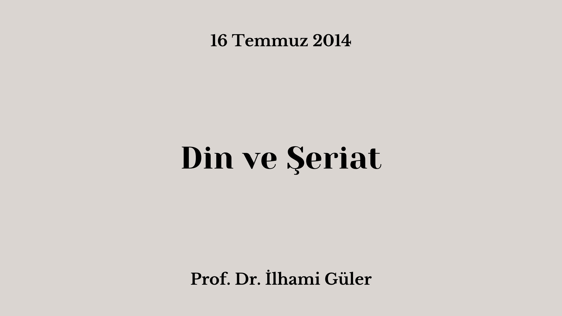 Din ve Şeriat